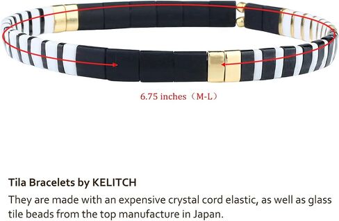 KELITCH Classic Tila Beads Bracelets Friendship Wrap Bracelets Boho Couples Cuff Bangles - 09I in Saudi Arabia