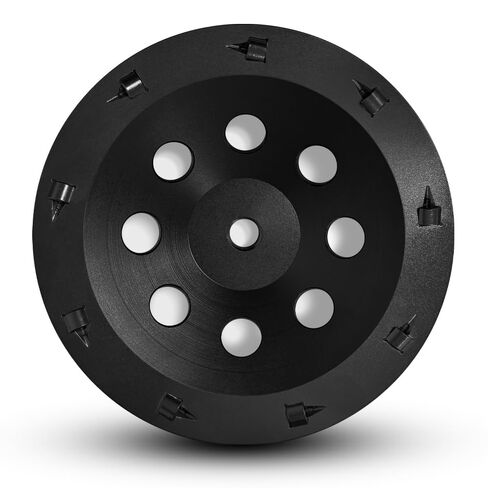 5 inch PCD Grinding Wheel with 6 PCD Segments, for Concrete, Epoxy, Glue, Mastic, Paint, Coating Removal, 5/8"-11 Thread Arbor Suitable for Most Angle Grinders (5 inch) in Kuwait