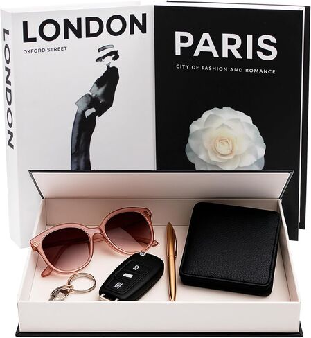 Faux Decorative Bookend - Decorative Books - Boxes for Coffee Table, Bookshelf Decor - Fake Books for Home Decor, Photo Box Storing Memories - Set of 3 Units- Ref: Cities in Kuwait