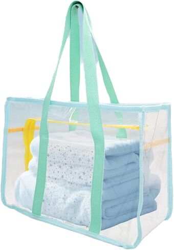 Clear Beach Bag for Women,Waterproof,Sandproof,Large Transparent PVC Tote Bag for Stadium Events Beach Travel Gym Pool in Saudi Arabia