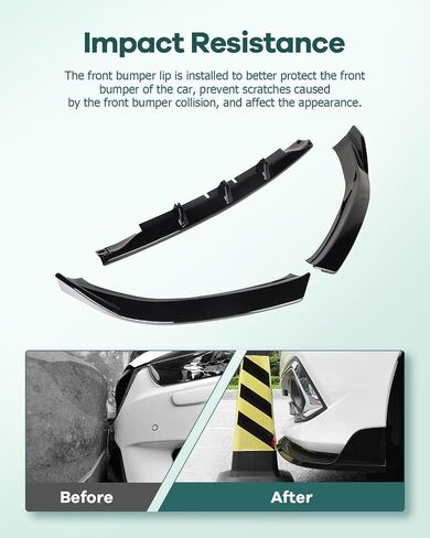 SCITOO Glossy Black Front Bumper Lip STP-Style Fits for 2008-2012 for Audi A5 Quattro 2010-2012 for Audi A5 ABS Front Lip Spoiler in Saudi Arabia