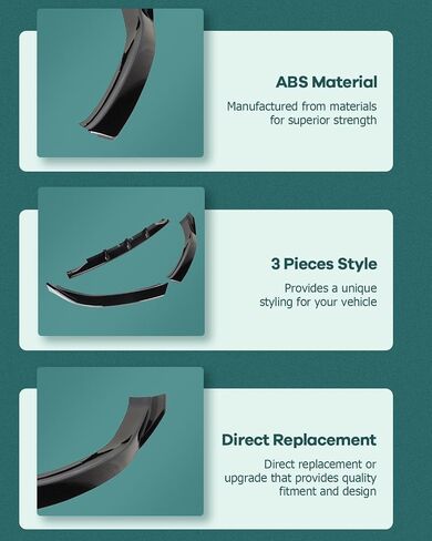 SCITOO Glossy Black Front Bumper Lip STP-Style Fits for 2008-2012 for Audi A5 Quattro 2010-2012 for Audi A5 ABS Front Lip Spoiler in Saudi Arabia