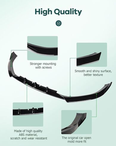 SCITOO Glossy Black Front Bumper Lip STP-Style Fits for 2008-2012 for Audi A5 Quattro 2010-2012 for Audi A5 ABS Front Lip Spoiler in Saudi Arabia
