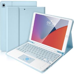 SOPPY Bluetooth Keyboard Case with Touchpad for iPad 9th Gen 2021, 8th Gen 2020, 7th Gen 2019 10.2", Air 3 & Pro 10.5", Detachable Wireless Keyboard, Slim Protective Cover, Rechargeable, Black in Kuwait