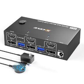 8K HDMI KVM Switch 1 شاشات 2 Computers دعم 8K@60Hz 4K@120Hz ، USB 3.0 HDMI KVM Switches Share 1 Monitor و 3 أجهزة USB ، عن بعد السلكية ، محول الطاقة 12 فولت و 2 USB3.0 كابلات. in Kuwait