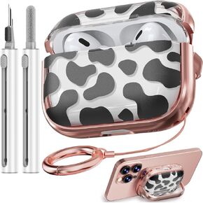 with Safety Lock for AirPods 4 Case 2024, TPU Clear AirPod 4th Generation Case,Air Pod 4 Cases for Women Girly, AirPods 4 with Active Noise Cancellation Cases with Cleaner Kit - Checkerboard in Kuwait