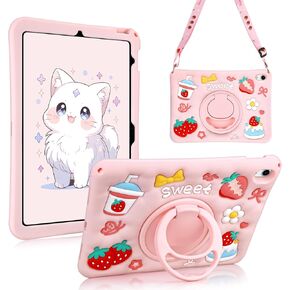للحصول على IPAD 10th Generation Case 10.9 بوصة 2022 لـ iPad A16 CASE 11th Generation 2025 مع حزام الكتف حامي الشاشة 3D مع غطاء واقٍ مقاوم للوقوف 360 درجة in Kuwait