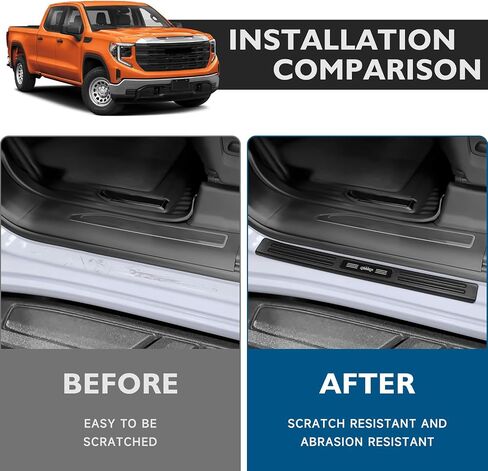 ABS Material Door Sill Protector متوافق مع Toyota Prius 2023 2024 2025 (تشمل الهجين) LE/XLE/Limited/Nightshad Door Sill Sill Sill in Kuwait