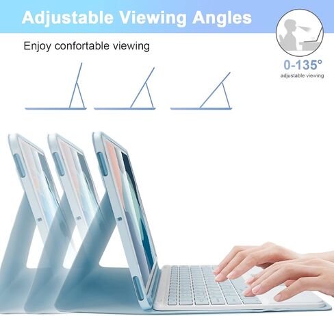 SOPPY Bluetooth Keyboard Case with Touchpad for iPad 9th Gen 2021, 8th Gen 2020, 7th Gen 2019 10.2", Air 3 & Pro 10.5", Detachable Wireless Keyboard, Slim Protective Cover, Rechargeable, Black in Kuwait