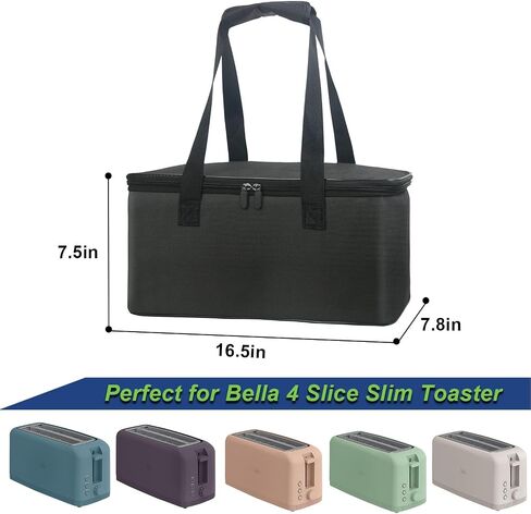 Carrying Bag for Bella 2 Slice Slim Toaster, Portable Outdoor Toaster Travel Carrier Bag Case for Bella, Waterproof & Heat-Resistant 2 Slice Bread Maker Bag with Aluminum Foil Lining in Kuwait