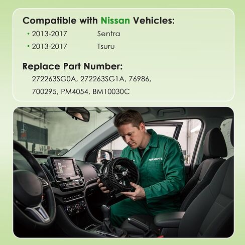 AC Heater Blower Motor Assembly - Compatible with Sentra 2013-2017, Tsuru 2013-2017, 1.6L, 1.8L, Sedan - Replace# 700295, 272263SG0A in Kuwait