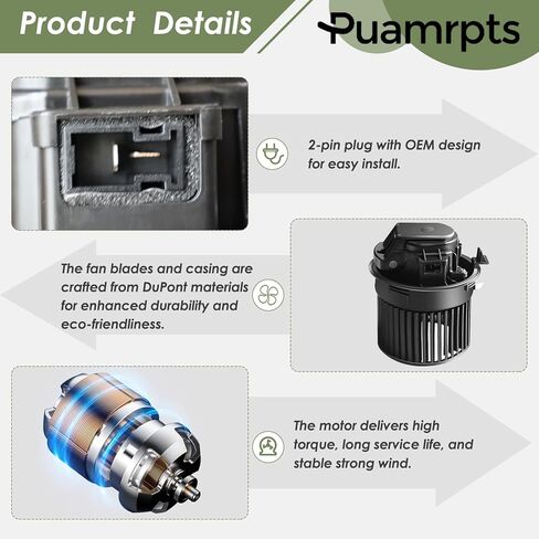 AC Heater Blower Motor Assembly - Compatible with Sentra 2013-2017, Tsuru 2013-2017, 1.6L, 1.8L, Sedan - Replace# 700295, 272263SG0A in Kuwait