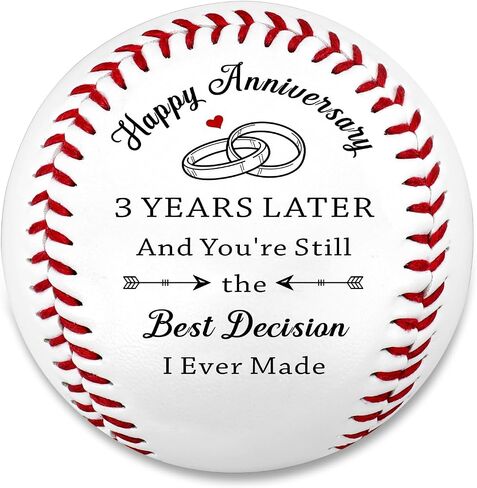 3 Year Anniversary Baseball Gifts for Him Her, 3rd Anniversary Wedding Gifts for Husband Wife, Leather Third Anniv. Birthday Gift for Couple, Leather Baseballs Gift for Men Boyfriend Baseball Lovers in Saudi Arabia