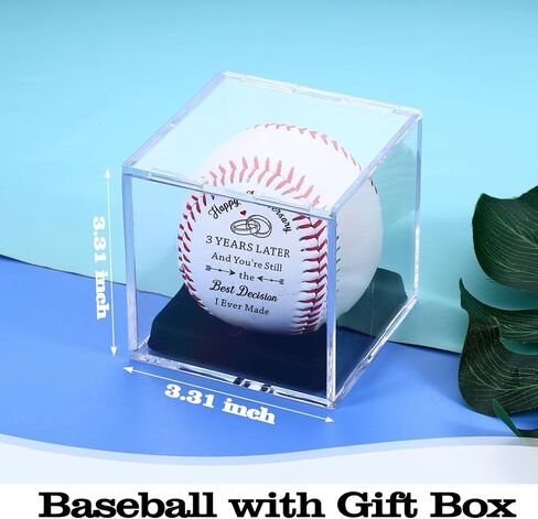 3 Year Anniversary Baseball Gifts for Him Her, 3rd Anniversary Wedding Gifts for Husband Wife, Leather Third Anniv. Birthday Gift for Couple, Leather Baseballs Gift for Men Boyfriend Baseball Lovers in Saudi Arabia