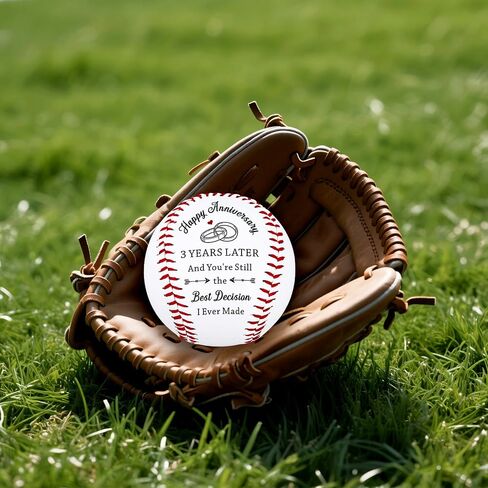 3 Year Anniversary Baseball Gifts for Him Her, 3rd Anniversary Wedding Gifts for Husband Wife, Leather Third Anniv. Birthday Gift for Couple, Leather Baseballs Gift for Men Boyfriend Baseball Lovers in Saudi Arabia