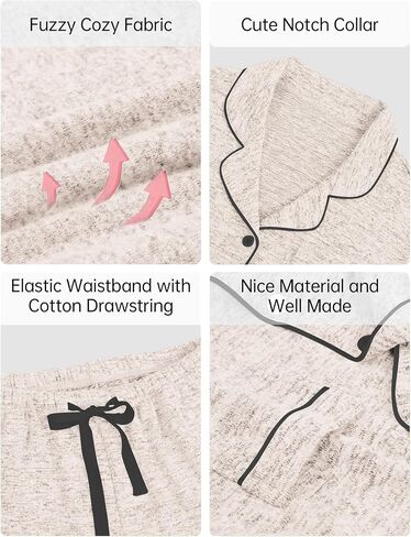 HNG Pajamas For Women Set 2 Piece Pjs Set Long Sleeve Button Up Lounge Set Sleep Wear With Pockets in Saudi Arabia