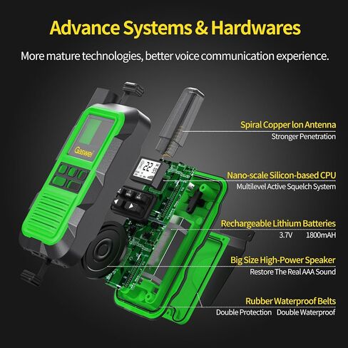 G2Pro+ IP67 Waterproof Floating Walkie Talkies with Double PTT, FM Radio, SOS & NOAA Weather Alerts, 2W Long Range Two-Way Radios for Adults, VOX Enabled, Rechargeable Lithium Battery (4 Pack) in Saudi Arabia