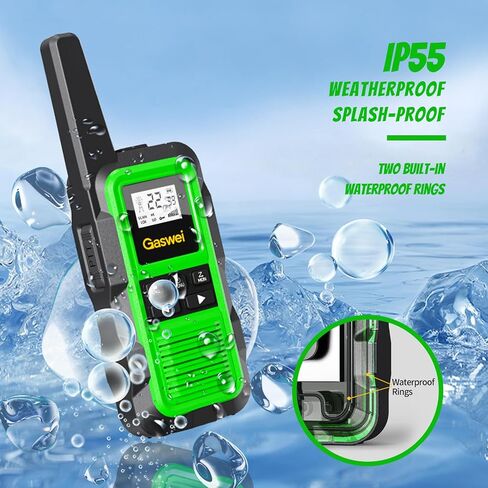 G2Pro+ IP67 Waterproof Floating Walkie Talkies with Double PTT, FM Radio, SOS & NOAA Weather Alerts, 2W Long Range Two-Way Radios for Adults, VOX Enabled, Rechargeable Lithium Battery (4 Pack) in Saudi Arabia