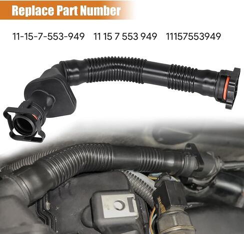 Car Crankcase Vent Hose from Valve Cover Compatible with BMW 135i 335i 535i 640i X1 X3 X4 X5 X6 2011 2012 2013 2014 2015 2016 2017 Replaces# 11127584128 7584128 in Saudi Arabia