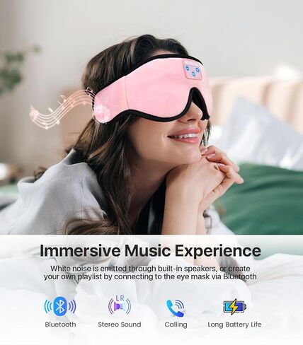 قناع النوم Bluetooth ، قناع نوم Boodlab مع سماعات Bluetooth ، سماعات نوم للنوم الجانبي يوجا ، أدوات تقنية رائعة فريدة من نوعها لعيد ميلاد عيد الحب عيد الحب in Kuwait