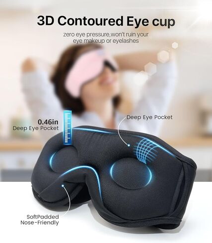 قناع النوم Bluetooth ، قناع نوم Boodlab مع سماعات Bluetooth ، سماعات نوم للنوم الجانبي يوجا ، أدوات تقنية رائعة فريدة من نوعها لعيد ميلاد عيد الحب عيد الحب in Kuwait