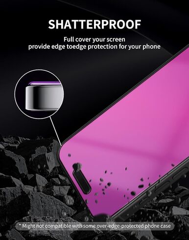 2 Pack Gradient Tempered Glass for iPhone 14 Pro Max Privacy Screen Protector for iPhone14 ProMax 6.7inch Anti Spy Anti Blue Light Eye Protection HD Ultra Clear Anti-Scratch Bubble Free in Kuwait