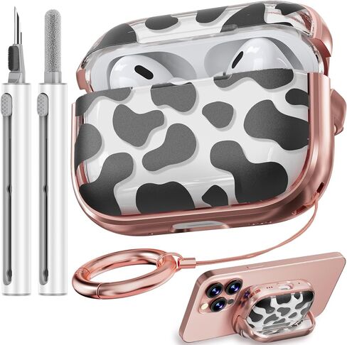 with Safety Lock for AirPods 4 Case 2024, TPU Clear AirPod 4th Generation Case,Air Pod 4 Cases for Women Girly, AirPods 4 with Active Noise Cancellation Cases with Cleaner Kit - Checkerboard in Kuwait