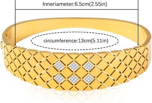 Surgical Steel 14K Gold Plated Bangle Bracelets for Women Set, Cuff Bracelets Trendy Hypoallergenic Stackable Bracelets for Women in Saudi Arabia