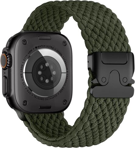 Nylon Sport Loop for Apple Watch Ultra/Ultra 2 Band 49mm 46mm 45mm 44mm 42mm 41mm 40mm 38mm Men Women, Parachute Buckle Stretchy Braided Strap Wristband for iWatch Bands SE Series 10 9 8 7 6 5 4 3 2 1 in Kuwait