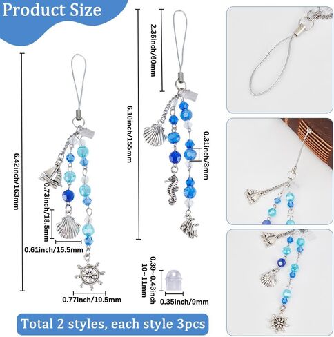 SUNNYCLUE 6Pcs 2 Styles Phone Dust Plug Charm Smartphone Charms Alloy Blue Glass Silver Moon Star Pendants Mobile Phones Anti Dust Plugs Strap Accessories for Women Adults Cellsphones Hanging Decors in Kuwait