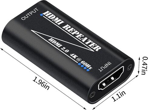 HDMI Booster,HD Amplifier Repeater 4K 60hz, HD Extender Amplifier Female to Female Cable Adapter,30M/100Ft HDMI 2.0 Signal Booster for PS4/DVD/TV Box etc with USB-C Power Supply Port in Kuwait