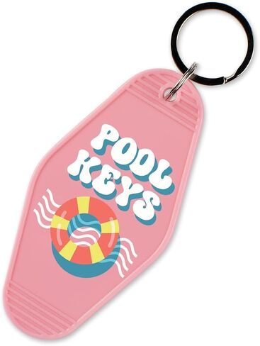 TeesAndTankYou Pool Keys Vintage Style Motel Keychain Key Tag 3.5" in Saudi Arabia