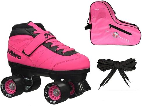 جديد! ملحمة نيترو توربو الوردي الداخلي/في الهواء الطلق Quad Roller حزمة الزلاجات (رجالي 9) in Saudi Arabia