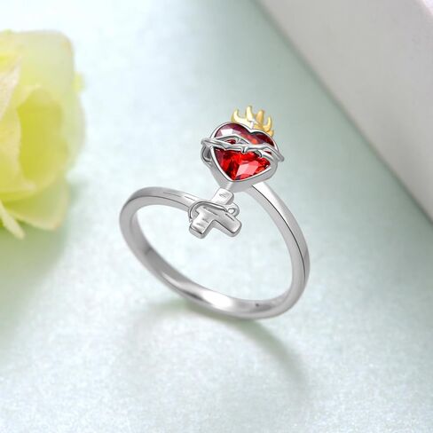 حلقة ملعقة البومة من Moonstone 925 Sterling Silver Fild Thumb Ring Powl Hompts للنساء in Saudi Arabia