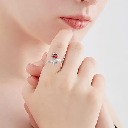 حلقة ملعقة البومة من Moonstone 925 Sterling Silver Fild Thumb Ring Powl Hompts للنساء in Saudi Arabia