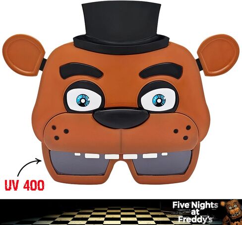 Sun-Staches Official Freddy Fazbear Sunglasses | Five Nights at Freddy's Costume Accessory | One Size Fits Most in Saudi Arabia