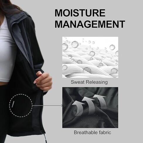 Women's Rain Jackets Waterproof with Hood Lightweight Rain Suit for Women Ladies Rain Coats Outdoor Windbreaker in Saudi Arabia
