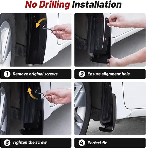 2024 Upgraded Sonata Mud Flaps for 2025 Hyundai Sonata SEL Accessories,All Weather Guard Sonata Splash Guards,No-Drill Front&Rear 4PCS Sonata Fender Set with Hardware(Not for N-Line) in Saudi Arabia