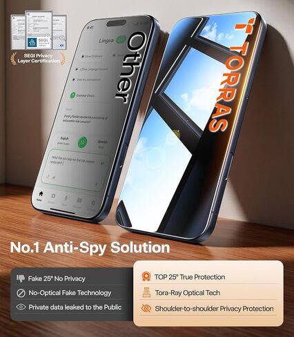 Torras Diamond Shield for iPhone 14 Pro Max Protector [حماية من الدرجة العسكرية] 9H+ Glass مقسّنًا [DATENT] in Saudi Arabia