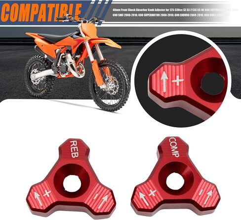 48mm Front Shock Absorber Fork Knob Adjuster Bolt Compatible with EXC SX SXF XCW XCF EXCF EXCR 125 150 250 300 350 400 450 500 525 Orange in Saudi Arabia