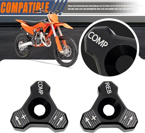 48mm Front Shock Absorber Fork Knob Adjuster Bolt Compatible with EXC SX SXF XCW XCF EXCF EXCR 125 150 250 300 350 400 450 500 525 Orange in Saudi Arabia