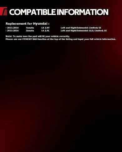 مجموعة المصابيح الأمامية Torchbeam ، بديل لعام 2011-2014 Sonata GLS/Limited/SE (باستثناء الهجين) ، مجموعة العدسة السوداء مجموعة العدسات السوداء وجانب السائق 2pcs in Saudi Arabia