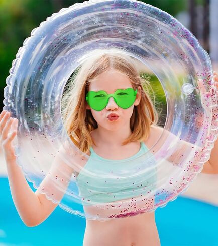 Matcheck 24 Heart/Star Shaped Sunglasses Kids Rimless Party Glasses Transparent Colored Funny Boy/Girls Birthday Favors in Saudi Arabia
