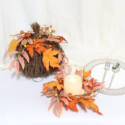 2 PCS حلقات شمعة الوطنية الزهور المختلط الأحمر والبحرية التوت الأزرق وحلقات شمعة النجوم ، ديكور يوم الذكرى في الرابع من يوليو للشمعة العمود (متعدد الألوان) in Kuwait