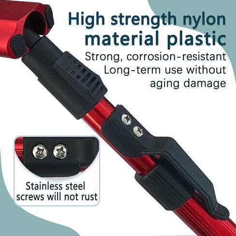 Fishing net Double Section Folding Upgrade (red Frame with Black Handle, Net Depth 50cm) in Kuwait