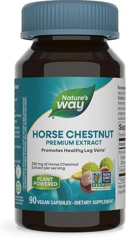 Nature Way Horse Chestnut ، Extract Premium ، يعزز عروق الساق الصحية*، 250 ملغ لكل وجبة ، نباتي ، 90 كبسولة in Saudi Arabia