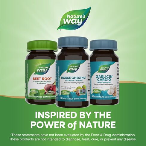 Nature Way Horse Chestnut ، Extract Premium ، يعزز عروق الساق الصحية*، 250 ملغ لكل وجبة ، نباتي ، 90 كبسولة in Saudi Arabia