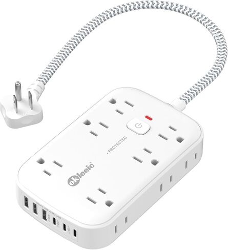 قطاع الطاقة مع USB ، واقي متسق للوقود المسطح سلك 5 أقدام ، و 12 منفذًا على نطاق واسع و 6 منافذ USB (3 USB C) شحن ، 3 موسع جانبي جدار لجهاز الكمبيوتر اللوحي المحمول أجهزة متعددة in Kuwait