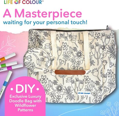 Life of Colour Painting Kit - 2 Flower in Vase Boards Acrylic Paint Pens for No Mess Painting - Impressive 15.7 x 11.8 Inches Ready for Joyful Display - Arts and Crafts for Adults in Saudi Arabia
