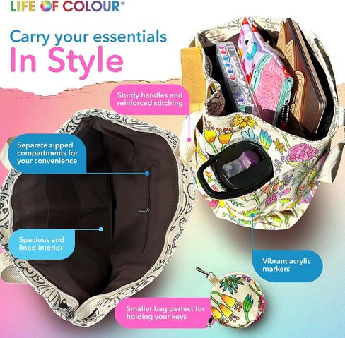 Life of Colour Painting Kit - 2 Flower in Vase Boards Acrylic Paint Pens for No Mess Painting - Impressive 15.7 x 11.8 Inches Ready for Joyful Display - Arts and Crafts for Adults in Saudi Arabia